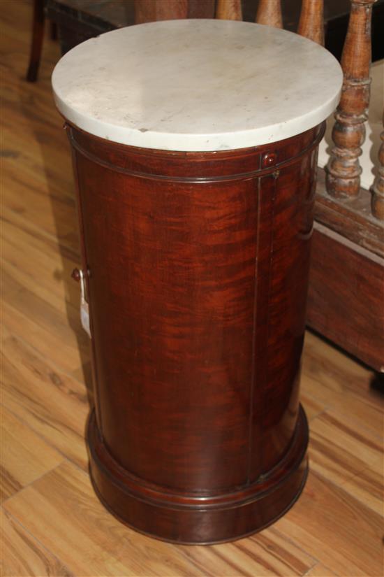 A Victorian mahogany cylinder pot cupboard, W.1ft 4.5in.